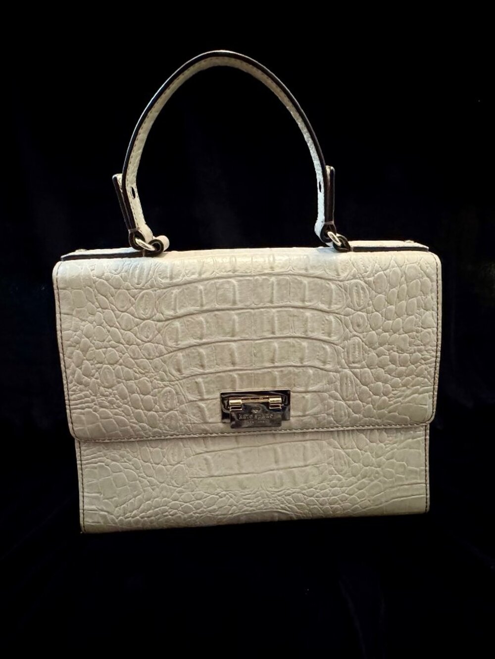 KATE SPADE Satchel Handbag DORIS ORCHARD VALLEY Sidewalk Croc Embossed Leather